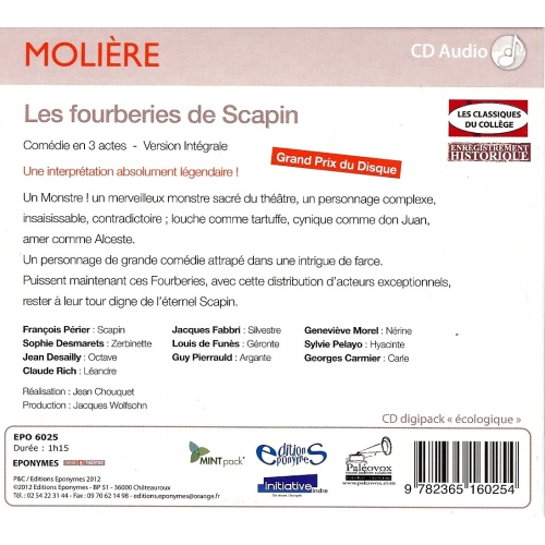 MOLIÈRE / LES FOURBERIES DE SCAPIN