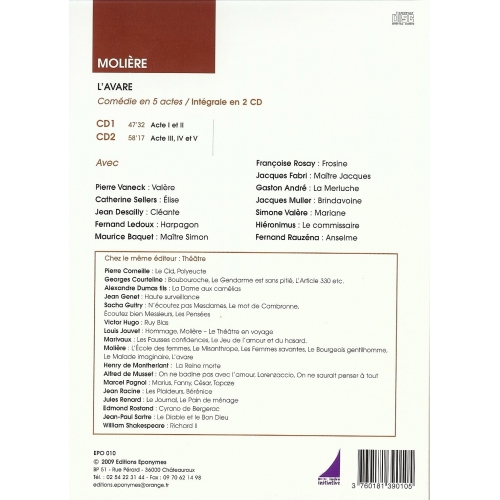 MOLIÈRE / L'AVARE